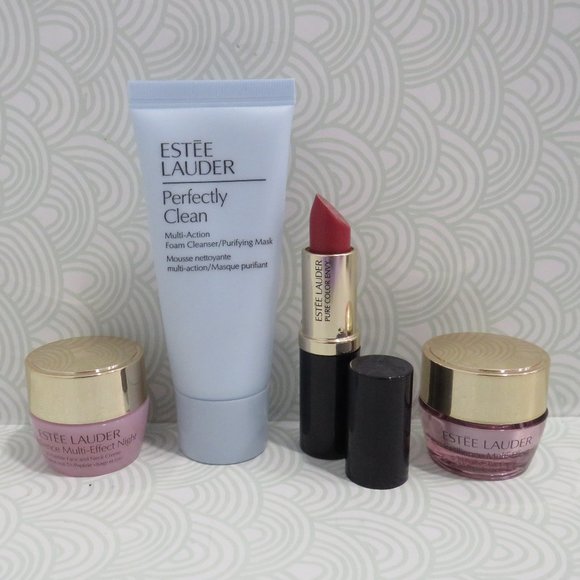 ESTEE LAUDER💥4 GIFT SET- LIPSTICK, EYE CREAM, FACE/NECK CREAM, FOAM CLEANSER💥 - Picture 2 of 4